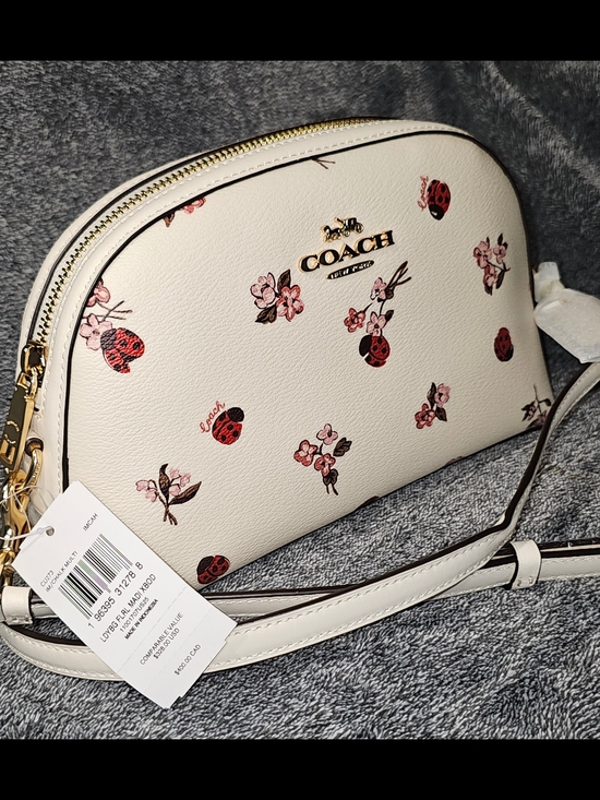 Coach Handbags - Coach White Floral & Ladybug Crossbody Bag